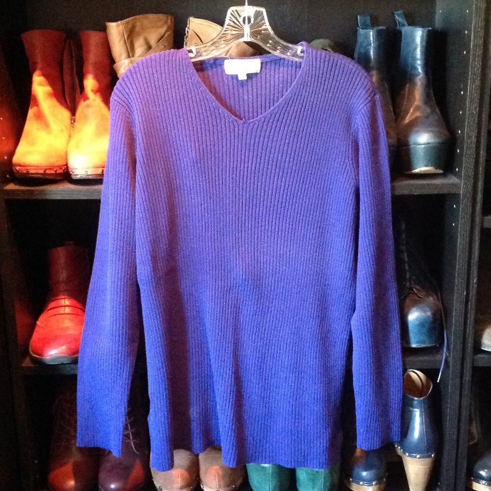 Purple V-neck sweater